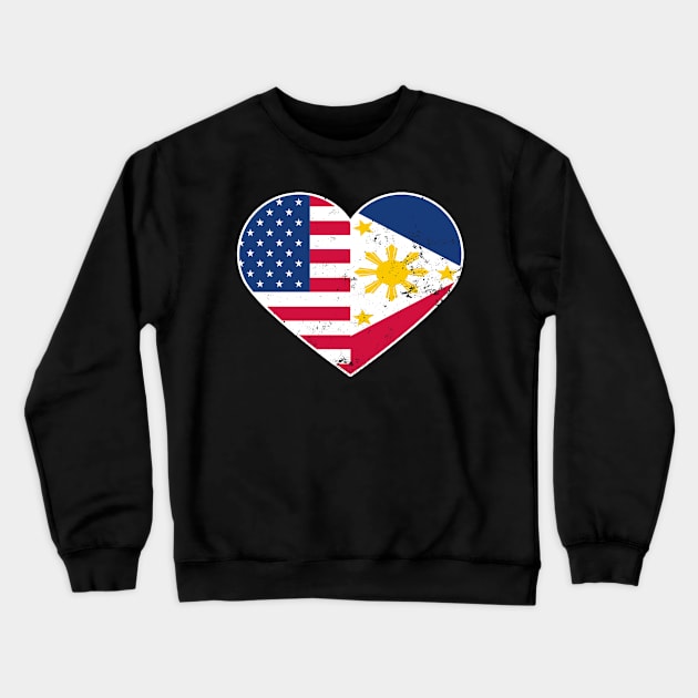 Philippine Flag Shirt | I Love US American Flag Gift Crewneck Sweatshirt by Gawkclothing